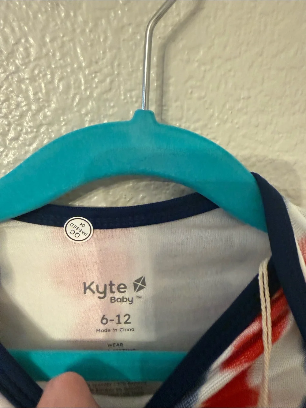 Kyte BABY Red, White & Navy Tie-Dye Short Sleeve One-Piece